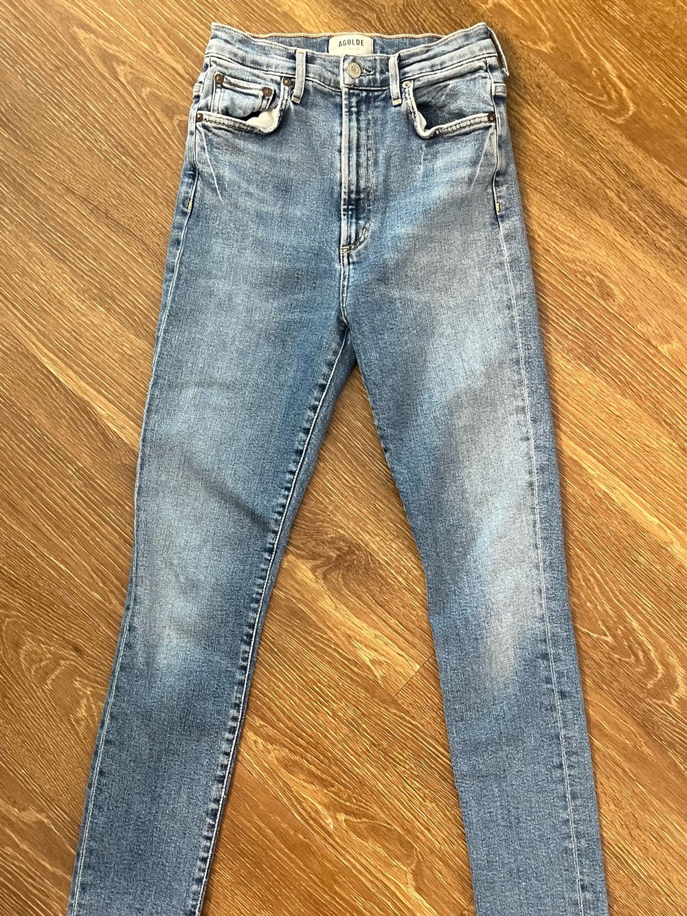 Agolde Women's Straight Leg Jeans in Light Blue Wash